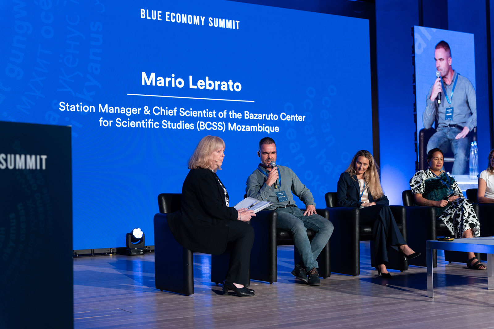 Dr Mario Lebrato, Chief Scientist at BCSS, speaking at Blue Economy Summit 2024 in Milan