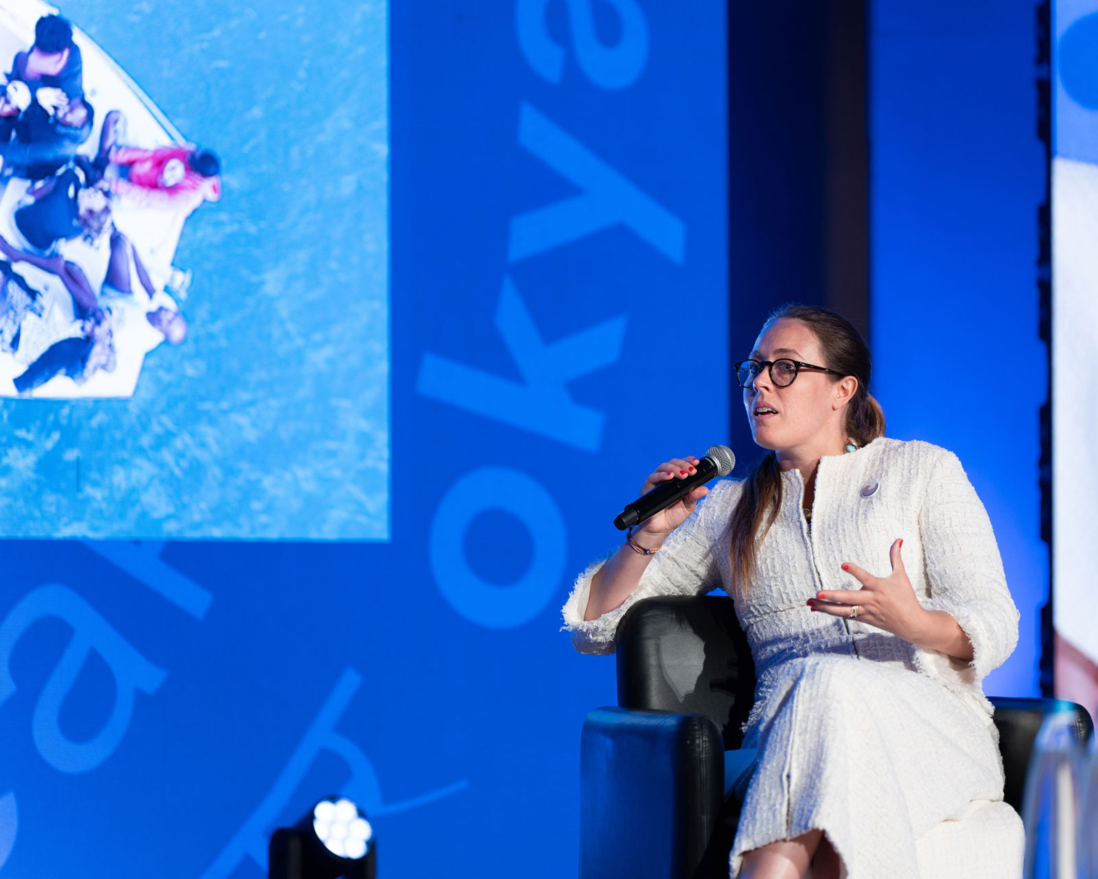 Kisawa and BCSS founder Nina Flohr speaking at the Blue Economy Summit, Milan, 2024